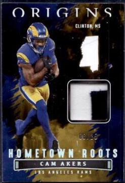 Cam Akers [Gold] #HR-CAK Football Cards 2022 Panini Origins Hometown Roots