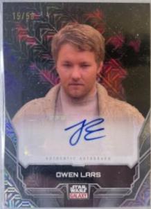 Joel Edgerton as Owen Lars [Mojo Refractor] #A-JE Star Wars 2024 Topps Chrome Galaxy Autograph