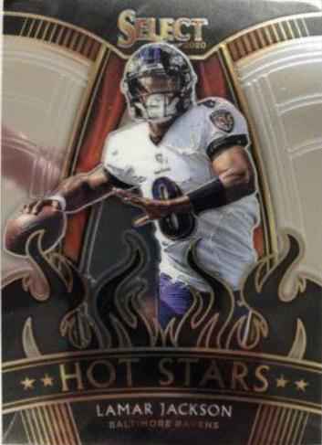 Lamar Jackson #4 Football Cards 2020 Panini Select Hot Stars