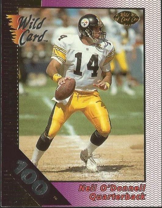 Neil O'Donnell [100 Stripe Gold] #27 Football Cards 1992 Wild Card Field Force