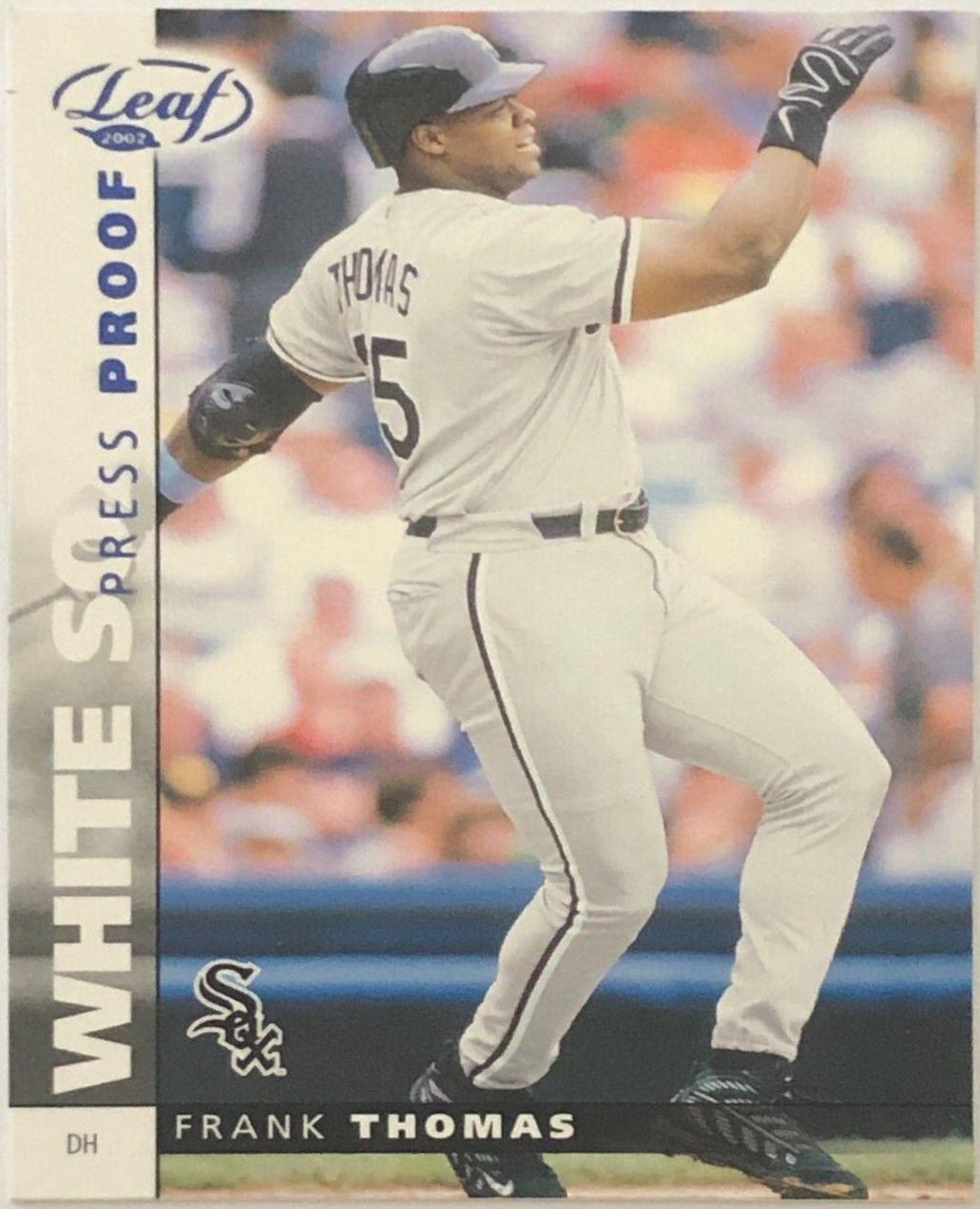 Frank Thomas [Blue Press Proof] #62 Baseball Cards 2002 Leaf