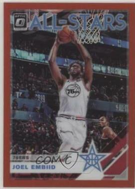 Joel Embiid [Red] #3 Basketball Cards 2019 Panini Donruss Optic All-Stars