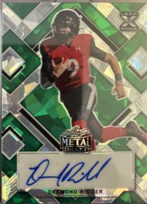 Desmond Ridder [Green Crystal] #B-DR1 Football Cards 2022 Leaf Metal Draft