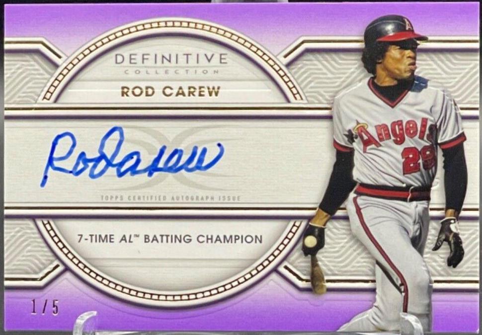 Rod Carew [Purple] #LAC-RC Baseball Cards 2022 Topps Definitive Legendary Autograph Collection