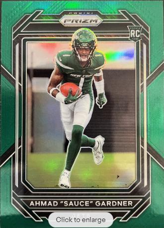 Ahmad 'Sauce' Gardner [Green] #341 Football Cards 2022 Panini Prizm