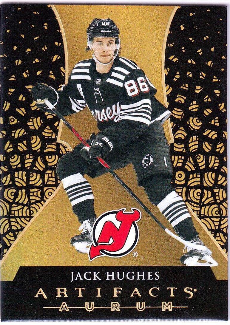 Jack Hughes #A-17 Hockey Cards 2023 Upper Deck Artifacts Aurum