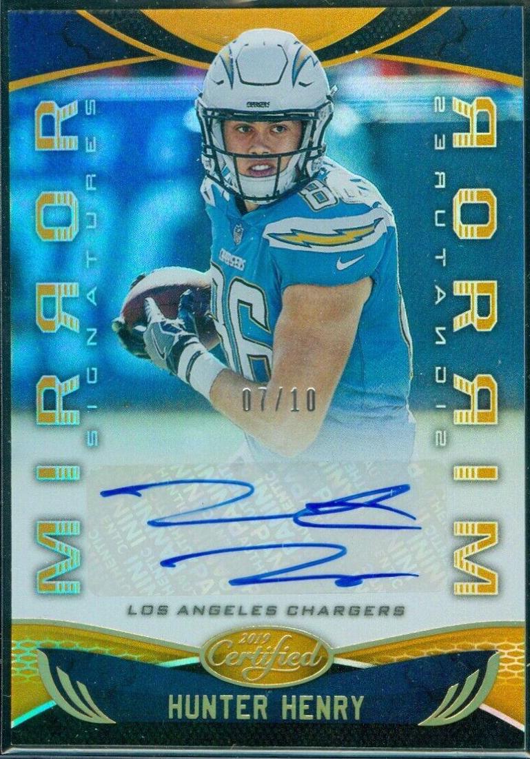 Hunter Henry [Gold] #MI-HH Football Cards 2019 Panini Certified Mirror Signatures