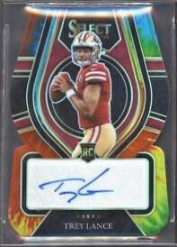 Trey Lance [Tie Dye Die Cut] #RS-TLA Football Cards 2021 Panini Select Rookie Signatures