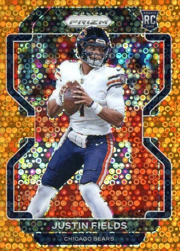 2021 Panini Prizm JUSTIN FIELDS ORANGE DISCO PRIZM PSA top 9 MINT Rookie Card #334.