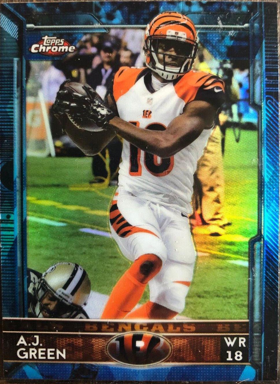 A.J. Green [Pulsar Refractor] #28 Football Cards 2015 Topps Chrome Mini