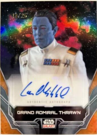 Lars Mikkelsen as Grand Admiral Thrawn [Orange Refractor] #A-LM Star Wars 2024 Topps Chrome Galaxy Autograph