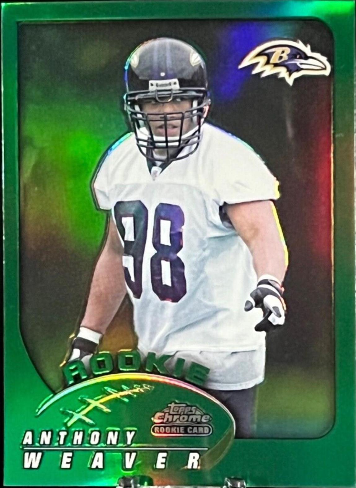 Anthony Weaver [Black Refractor] #219 Football Cards 2002 Topps Chrome