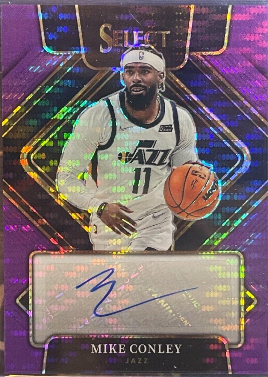 Mike Conley [Purple Pulsar] #SG-MCL Basketball Cards 2021 Panini Select Signatures