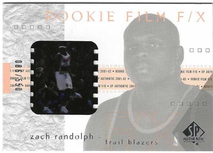 Zach Randolph Rookie Film #112 Basketball Cards 2001 SP Authentic