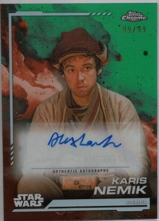 Alex Lawther as Karis Nemik [Kashyyyk Green Refractor] #AU-AL Star Wars 2024 Topps Chrome Autograph