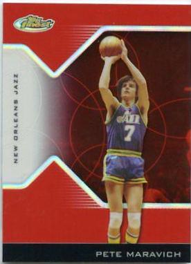 Pete Maravich [Red Refractor] #137 Basketball Cards 2004 Finest