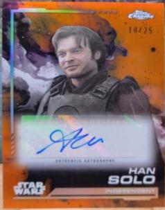 Alden Ehrenreich as Han Solo [Rebel Orange Refractor] #AU-AE Star Wars 2024 Topps Chrome Autograph