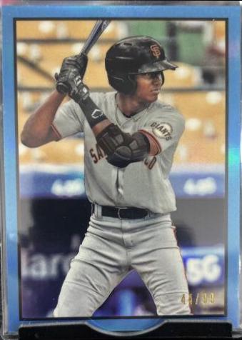 Marco Luciano [Chrome Blue Refractor] #88 Baseball Cards 2019 Bowman Heritage