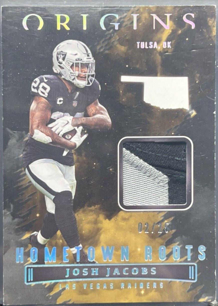 Josh Jacobs [Gold] #HR-JJA Football Cards 2022 Panini Origins Hometown Roots