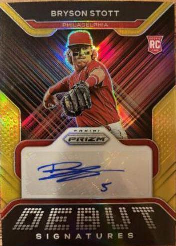 Bryson Stott [Gold Prizm] #DS-BS Baseball Cards 2022 Panini Prizm Debut Signatures