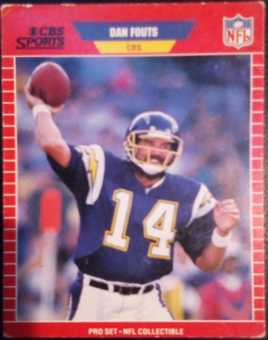 Dan Fouts #14 Football Cards 1989 Pro Set Announcer Inserts