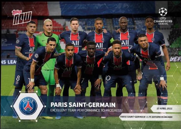 Paris Saint Germain #62 Soccer Cards 2020 Topps Now UEFA Champions League