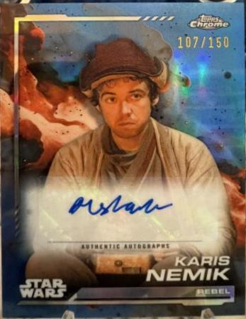 Alex Lawther as Karis Nemik [Skywalker Blue Refractor] #AU-AL Star Wars 2024 Topps Chrome Autograph