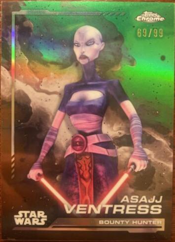 Asajj Ventress [Kashyyyk Green Refractor] #136 Star Wars 2024 Topps Chrome