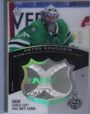 Anton Khudobin #SCN-KH Hockey Cards 2021 SP Game Used 2020 NHL Stanley Cup Finals Net Cord Relics