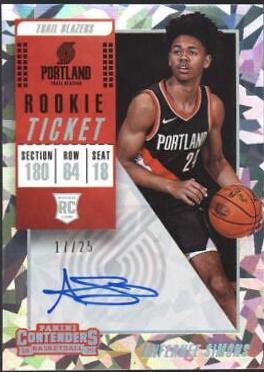 Anfernee Simons [Ball at Waist Autograph Cracked Ice] #111 Basketball Cards 2018 Panini Contenders