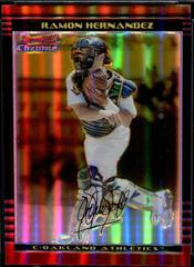 Ramon Hernandez [Gold Refractor] #13 Baseball Cards 2002 Bowman Chrome Gold Prices