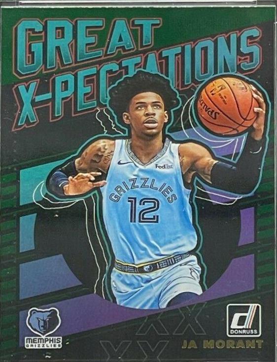 Ja Morant [Green Flood] #17 Basketball Cards 2019 Panini Donruss Great X-Pectations