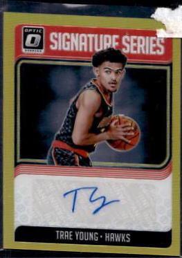 Trae Young [Gold] #TYG Basketball Cards 2018 Panini Donruss Optic Signature Series