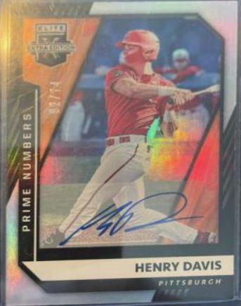 Henry Davis [Prime Numbers Signature A] #1 Baseball Cards 2021 Panini Elite Extra Edition