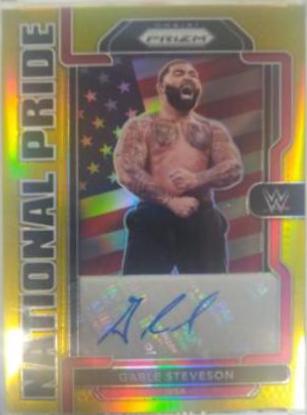 Gable Steveson [Gold] #NP-GSV Wrestling Cards 2022 Panini Chronicles WWE National Pride Signatures