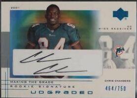 Chris Chambers [Autograph] #65 Football Cards 2001 Upper Deck Graded