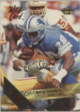 Barry Sanders [50 Stripe] #124 Football Cards 1993 Wild Card