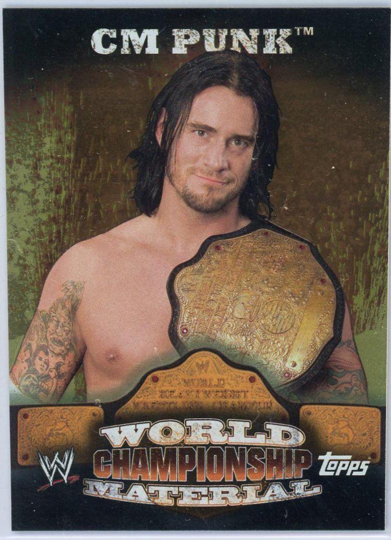 CM Punk #W22 Wrestling Cards 2010 Topps WWE World Championship Material