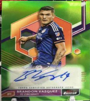 Brandon Vazquez [Neon Green Refractor] #A-BV Soccer Cards 2023 Finest MLS Autograph