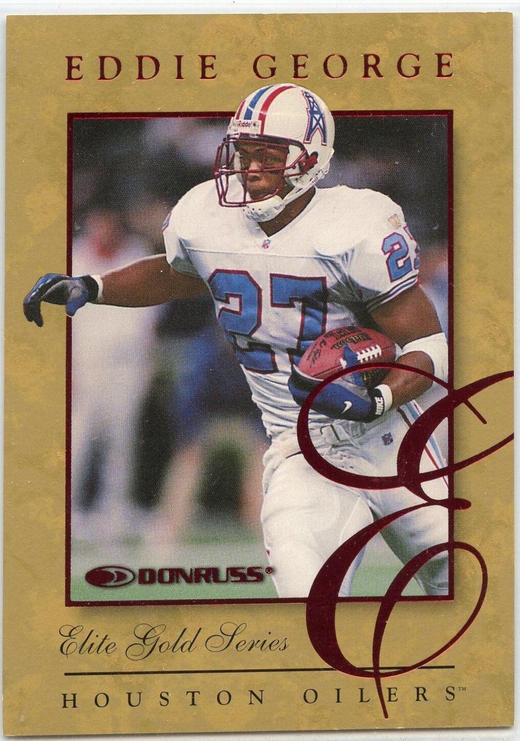 Eddie George [Gold] #14 Football Cards 1997 Panini Donruss Elite