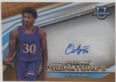 Ochai Agbaji [Orange] #PCS-OA Basketball Cards 2021 Bowman University Prime Chrome Signatures