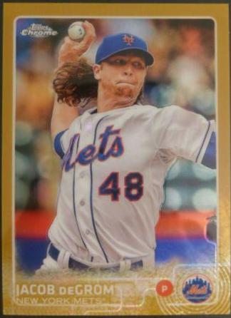 Jacob DeGrom [Gold Refractor] #183 Baseball Cards 2015 Topps Chrome