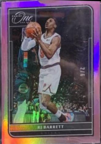 RJ Barrett [Pink] #3 Basketball Cards 2021 Panini One and One