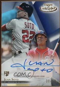 Juan Soto [Blue] #FA-JSO Baseball Cards 2018 Topps Gold Label Framed Autograph