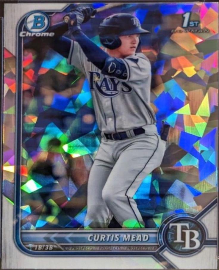 Curtis Mead [Atomic Refractor] #BCP-10 Baseball Cards 2022 Bowman Chrome Prospects