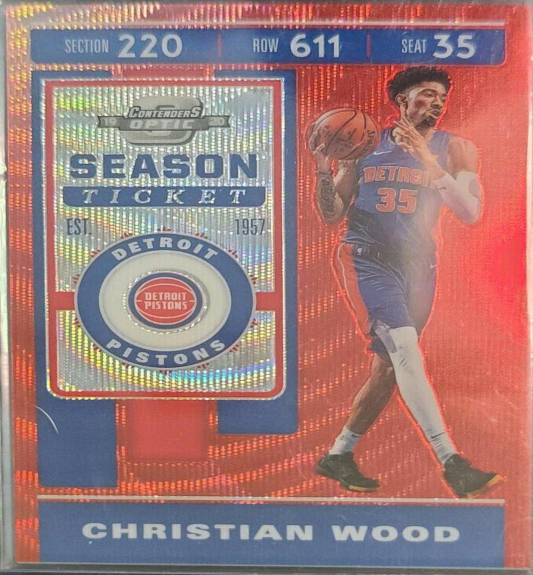 Christian Wood [Red Wave] #4 Basketball Cards 2019 Panini Contenders Optic