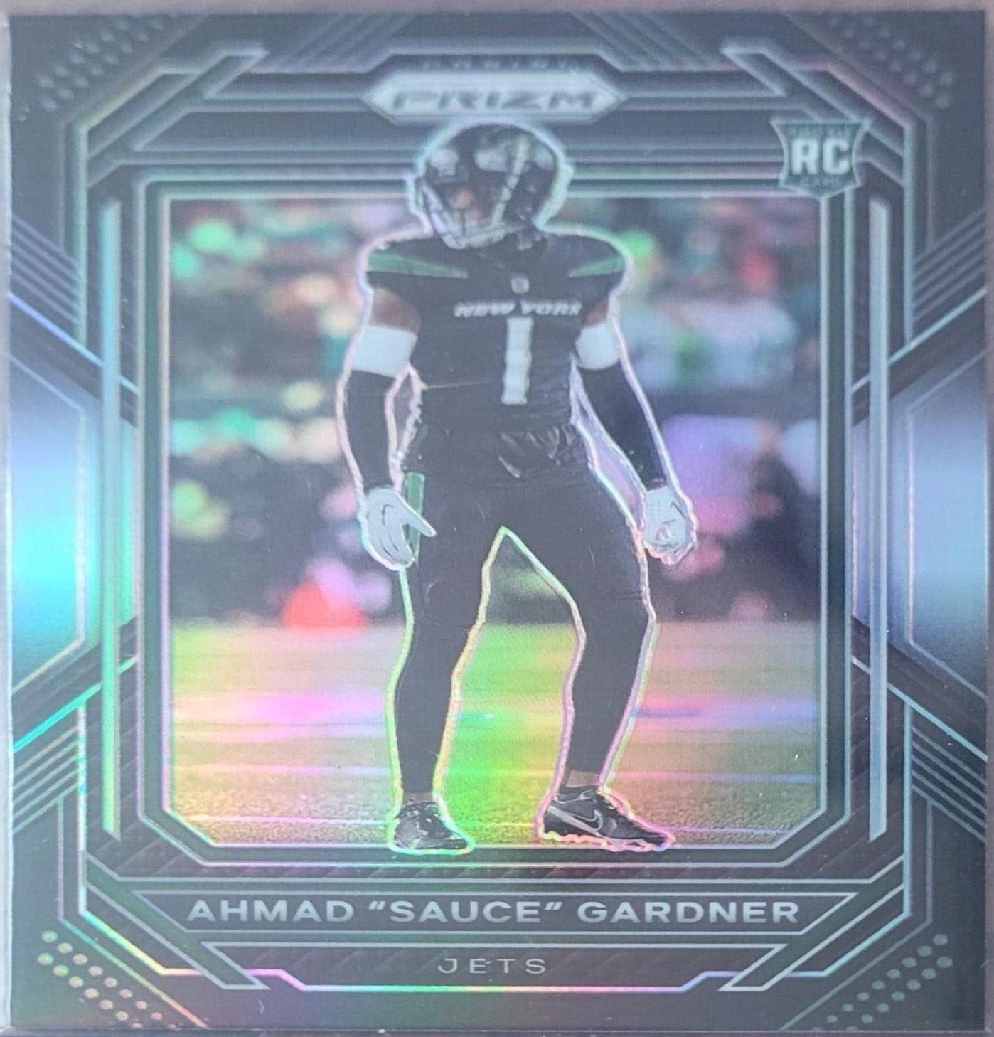 2022 Chronicles Black offers Prizm Football Ahmad Sauce Gardner RC Auto 75/99 Jets