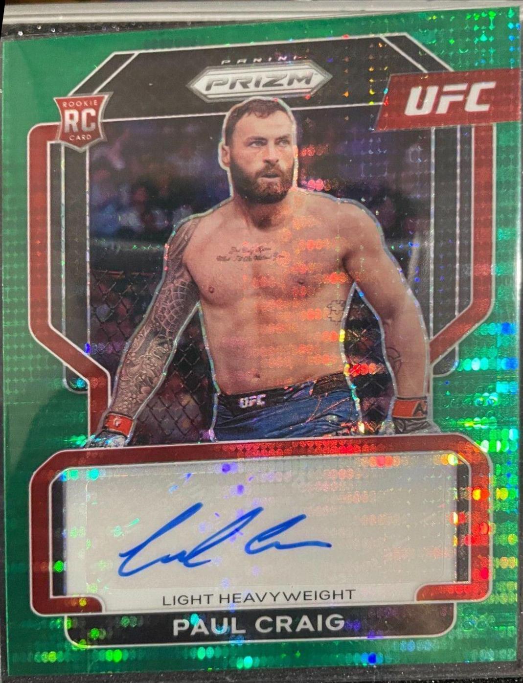 Paul Craig ROOKIE AUTO Green PRIZM UFC Panini PRIZM factory 2022