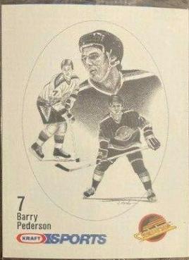 Barry Pederson Hockey Cards 1986 Kraft Drawings