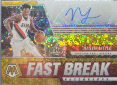 Nassir Little [Gold] #RA-NLT Basketball Cards 2019 Panini Mosaic Rookie Autographs